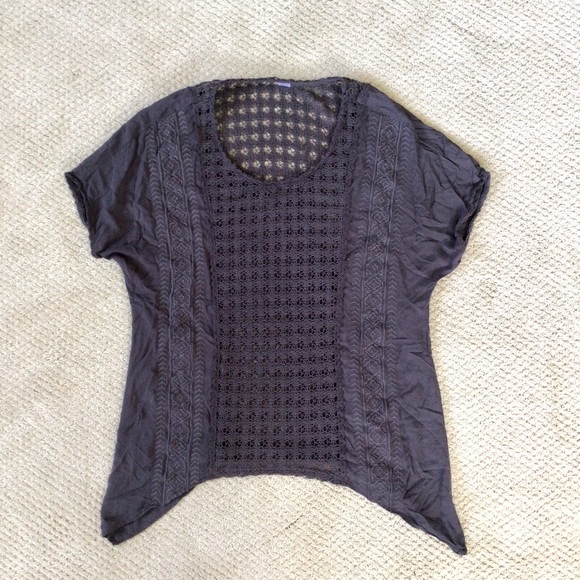 Lisa Z Charcoal Gray Sharkbite Hem Top & Cami - Picture 1 of 10